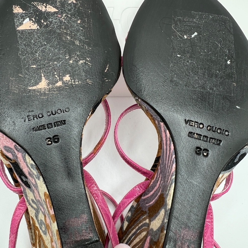 Dolce & Gabbana wedge sandal Pink Leather Strap Wedge Size 36 - Picture 11 of 14